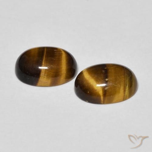 Gemme di Occhio di tigre Marrone giallastro naturale da 2.40 ct, Ovale, Opaco