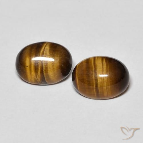 2.80ctw Naturale Marrone medio Occhio di tigre, Ovale, Opaco