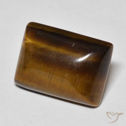 Occhio di tigre Marrone medio naturale da 13.92 ct, Taglio a baguette, Opaco