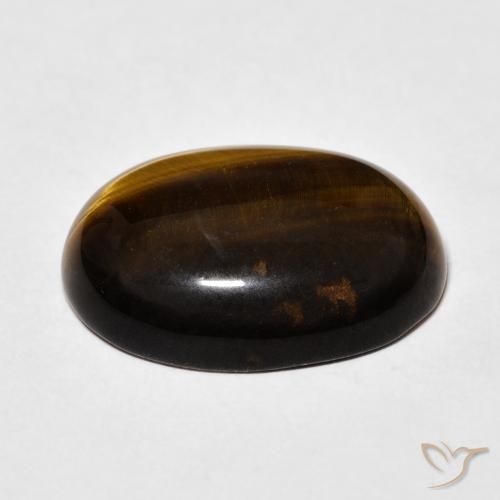 Occhio di tigre Marrone medio naturale da 14.48 ct, Ovale, Opaco