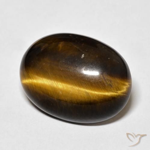 Occhio di tigre Medium Dark-Brown naturale da 14.75 ct, Ovale, Opaco