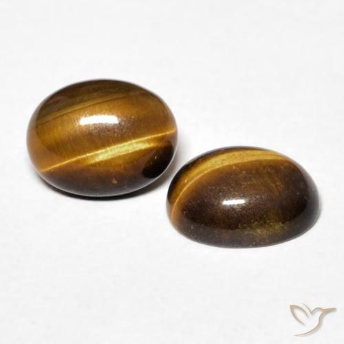Gemme di Occhio di tigre Marrone dorato naturale da 2.44 ct, Ovale, Opaco