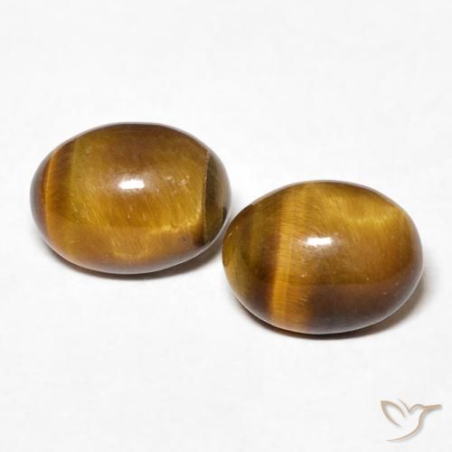 2.64ctw Naturale Marrone dorato Occhio di tigre, Ovale, Opaco
