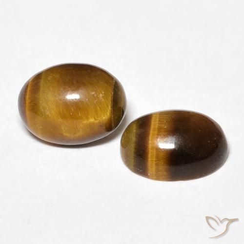 Gemme di Occhio di tigre Marrone dorato naturale da 2.64 ct, Ovale, Opaco