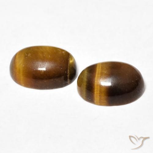 Gemme di Occhio di tigre Marrone dorato naturale da 2.64 ct, Ovale, Opaco