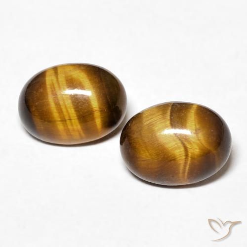 2.45ctw Naturale Marrone caldo Occhio di tigre, Ovale, Opaco