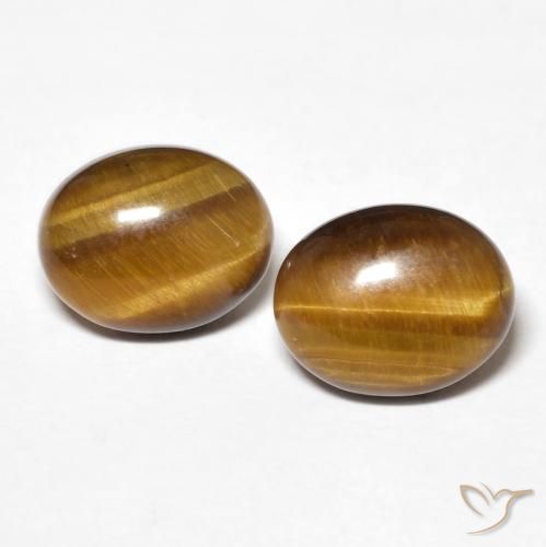5.65ctw Naturale Marrone medio Occhio di tigre, Ovale, Opaco