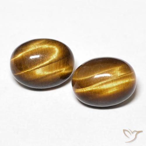 2.87ctw Naturale Marrone giallastro Occhio di tigre, Ovale, Opaco