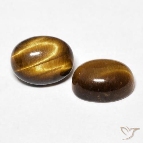 Gemme di Occhio di tigre Marrone giallastro naturale da 2.87 ct, Ovale, Opaco