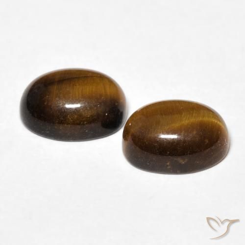 Gemme di Occhio di tigre Marrone giallastro naturale da 2.87 ct, Ovale, Opaco