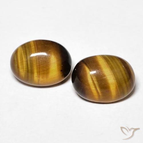 2.47ctw Naturale Marrone medio Occhio di tigre, Ovale, Opaco