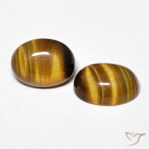 Gemme di Occhio di tigre Marrone medio naturale da 2.47 ct, Ovale, Opaco