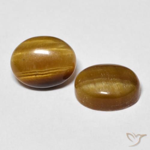 Gemme di Occhio di tigre Marrone caldo naturale da 6.08 ct, Ovale, Opaco