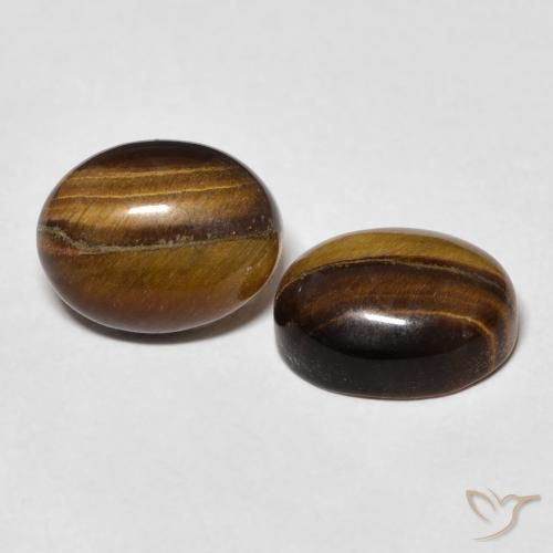 Gemme di Occhio di tigre Marrone medio naturale da 6.10 ct, Ovale, Opaco