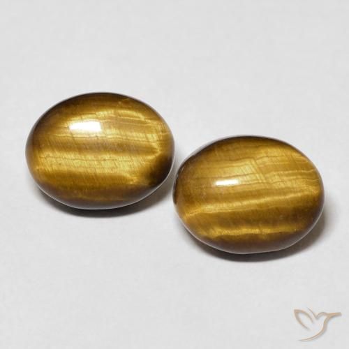 6.38ctw Naturale Marrone dorato Occhio di tigre, Ovale, Opaco