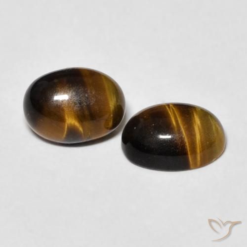 Gemme di Occhio di tigre Marrone dorato naturale da 2.59 ct, Ovale, Opaco