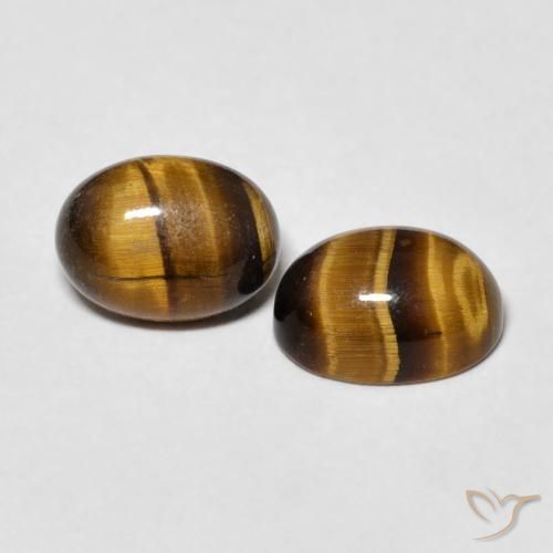 Gemme di Occhio di tigre Medium Dark-Brown naturale da 2.69 ct, Ovale, Opaco