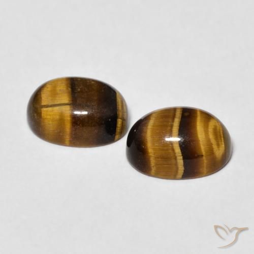 Gemme di Occhio di tigre Medium Dark-Brown naturale da 2.69 ct, Ovale, Opaco
