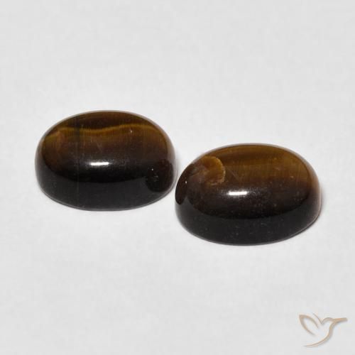 Gemme di Occhio di tigre Medium Dark-Brown naturale da 3.01 ct, Ovale, Opaco