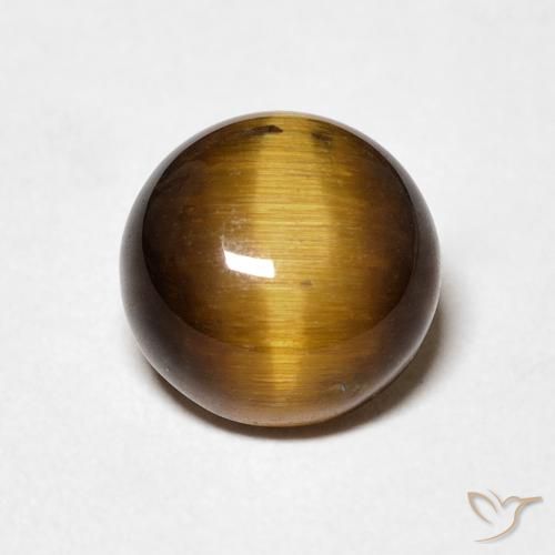 2.03ct Naturale Marrone dorato Occhio di tigre, Rotondo, Opaco