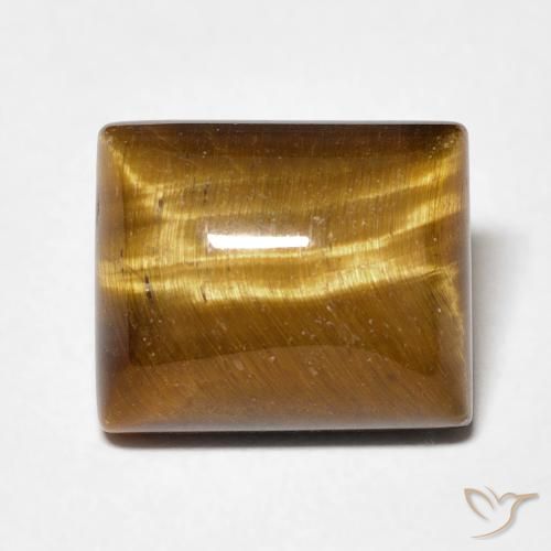 6.28ct Naturale Marrone medio Occhio di tigre, Taglio a baguette, Opaco