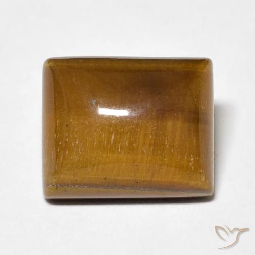 6.15ct Naturale Marrone giallastro Occhio di tigre, Taglio a baguette, Opaco