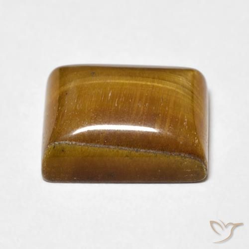 Occhio di tigre Marrone giallastro naturale da 6.15 ct, Taglio a baguette, Opaco