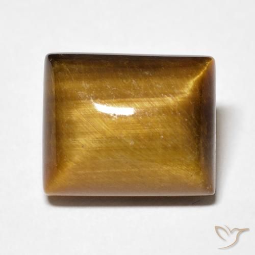 6.18ct Naturale Marrone medio Occhio di tigre, Taglio a baguette, Opaco