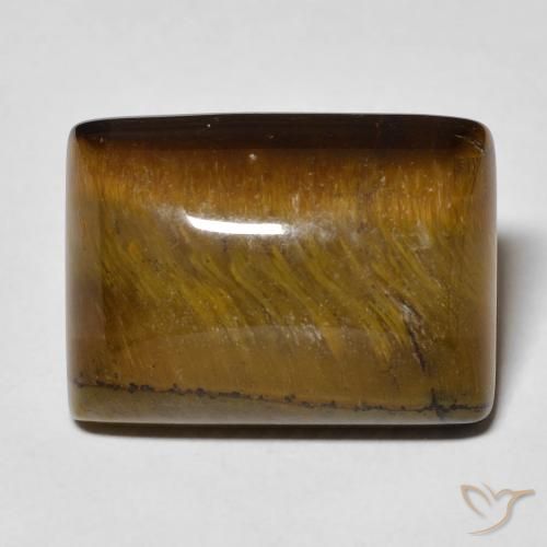 13.99ct Naturale Marrone caldo Occhio di tigre, Taglio a baguette, Opaco