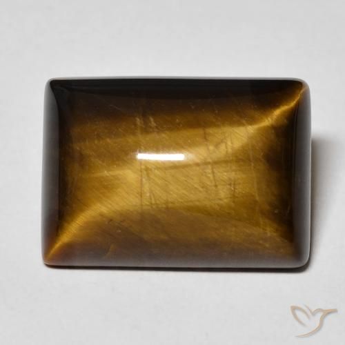 13.01ct Naturale Marrone dorato Occhio di tigre, Taglio a baguette, Opaco