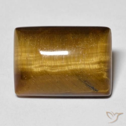 12.68ct Naturale Marrone caldo Occhio di tigre, Taglio a baguette, Opaco
