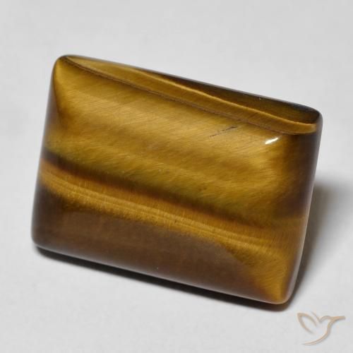 Occhio di tigre Marrone dorato naturale da 12.82 ct, Taglio a baguette, Opaco