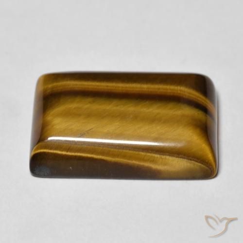 Occhio di tigre Marrone dorato naturale da 12.82 ct, Taglio a baguette, Opaco