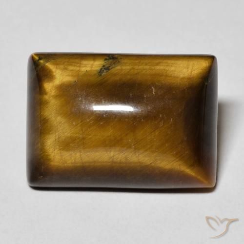 12.62ct Naturale Marrone medio Occhio di tigre, Taglio a baguette, Opaco