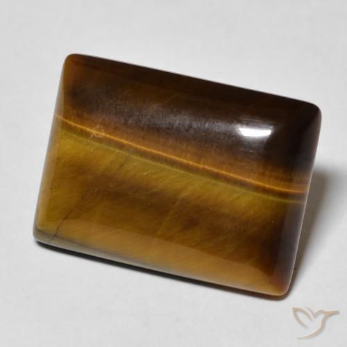 Occhio di tigre Marrone dorato naturale da 11.19 ct, Taglio a baguette, Opaco