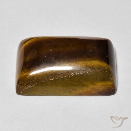 Occhio di tigre Marrone caldo naturale da 13.92 ct, Taglio a baguette, Opaco