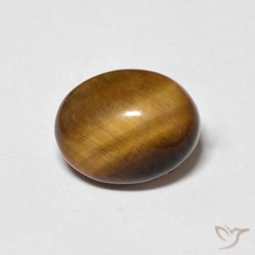 2.80ct Naturale Marrone giallastro Occhio di tigre, Ovale, Opaco