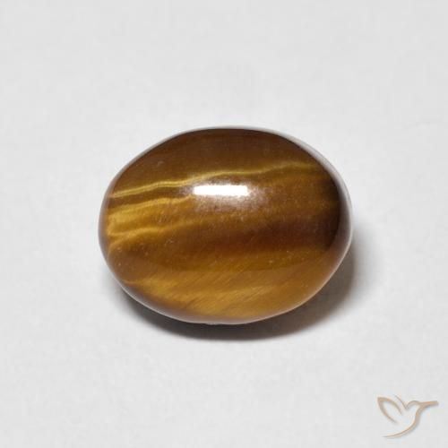3.08ct Naturale Marrone giallastro Occhio di tigre, Ovale, Opaco