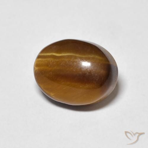 Occhio di tigre Marrone giallastro naturale da 3.08 ct, Ovale, Opaco