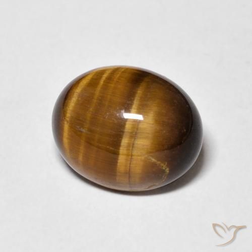 Occhio di tigre Marrone giallastro naturale da 3.75 ct, Ovale, Opaco