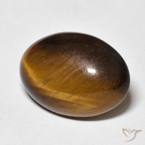Occhio di tigre Marrone giallastro naturale da 10.57 ct, Ovale, Opaco