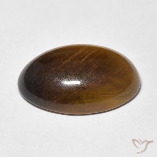 Occhio di tigre Marrone giallastro naturale da 10.57 ct, Ovale, Opaco