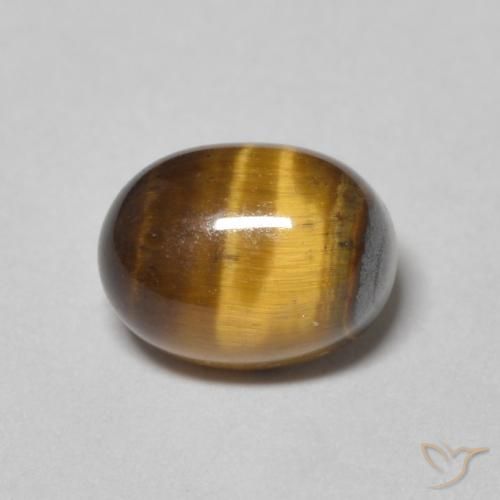 2.15ct Naturale Marrone giallastro Occhio di tigre, Ovale, Opaco