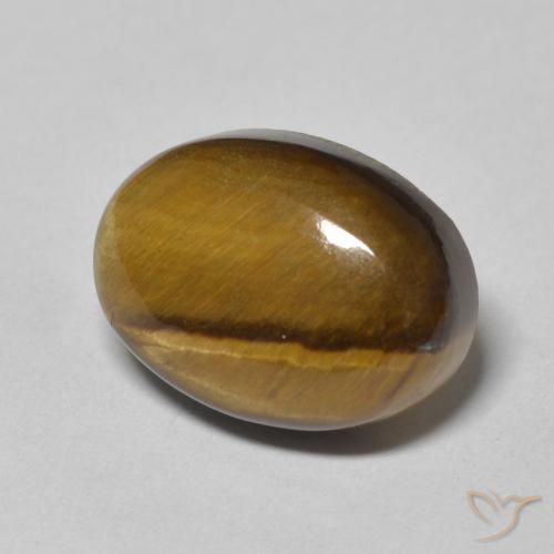 Occhio di tigre Medium Light-Brown naturale da 7.09 ct, Ovale, Opaco