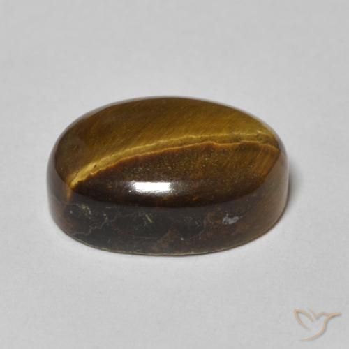 Occhio di tigre Medium Light-Brown naturale da 7.09 ct, Ovale, Opaco