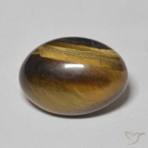6.16ct Naturale Marrone giallastro Occhio di tigre, Ovale, Opaco