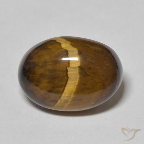 5.85ct Naturale Marrone dorato Occhio di tigre, Ovale, Opaco