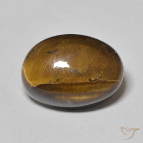 7.31ct Naturale Marrone caldo Occhio di tigre, Ovale, Opaco