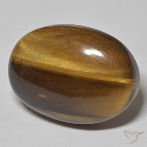 Occhio di tigre Marrone giallastro naturale da 34.23 ct, Ovale, Opaco