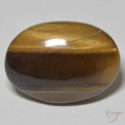 30.36ct Naturale Marrone giallastro Occhio di tigre, Ovale, Opaco